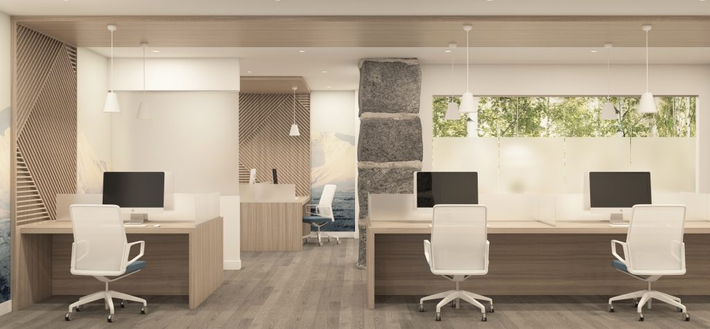 Postes bureaux semi-ouverts disponibles